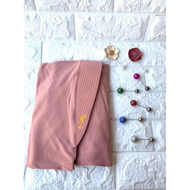 [Original Arey] SHAFEL••Kerudung bergo••Jilbab instan••Instan jersey••Jilbab bergo-Dusty Pink