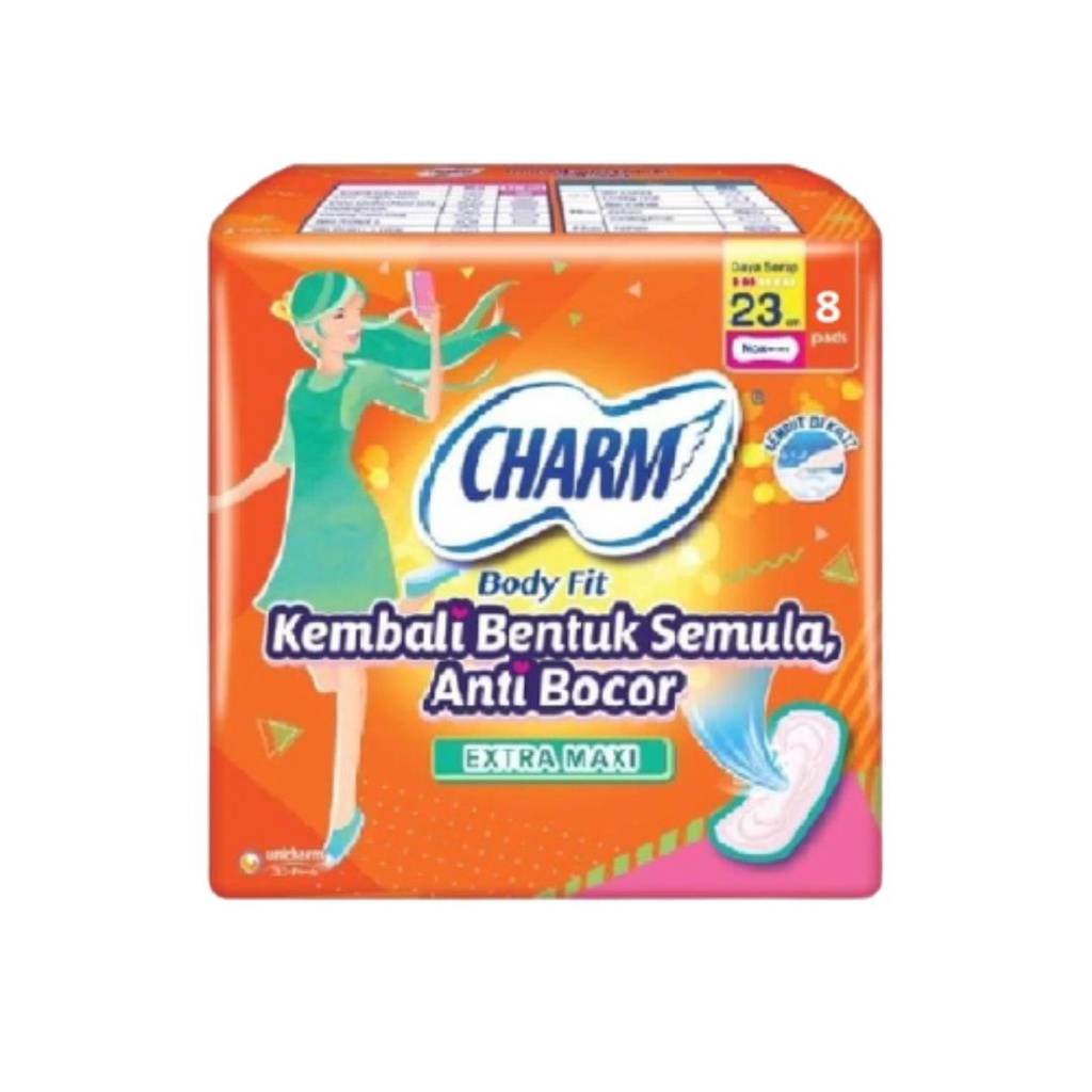 Charm Body Fit Non Wing Isi 8, 23 cm/ Pembalut Charm