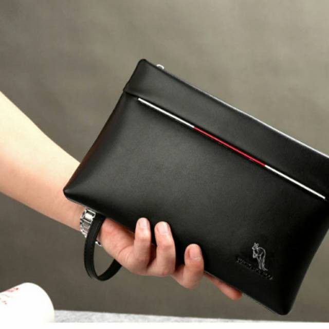 GOri Tas Genggam Dompet Kulit Clutch Bag Professional kantoran Pesta Puch Tas Besar Large Small medium Rhodey Selempang  HB-005 Black