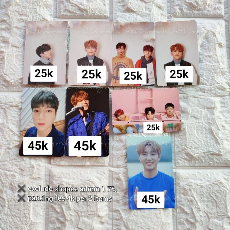 Clearance Sale - DAY6 Photocards (Gravity Tour, The Present, Withdrama, EveryDay6 Daejeon, DVD Youth