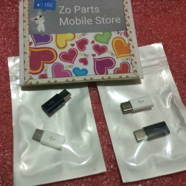 Converter Konektor Charger Port USB C Type C to Port Micro USB Female (High Speed)