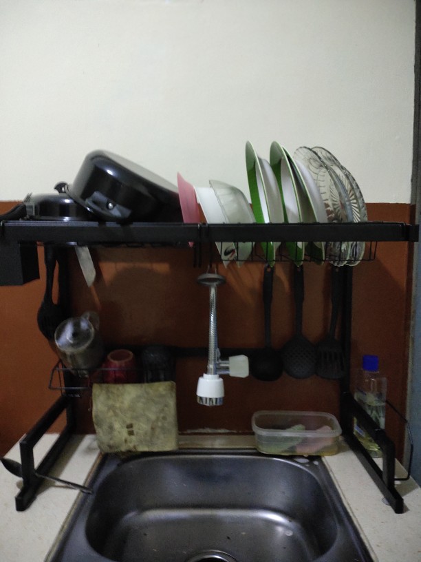 Olla Hom - Rak Dapur Hitam Rak Wastafel Rak Piring Dan Peralatan Dapur 65 Cm Dan 85 Cm