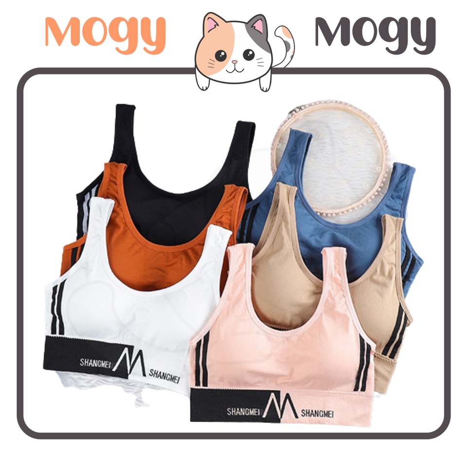MOGYMOGY BRA542 Bra Wanita Sport Pakaian Wanita Bra Tanpa Kawat Busa Push Up