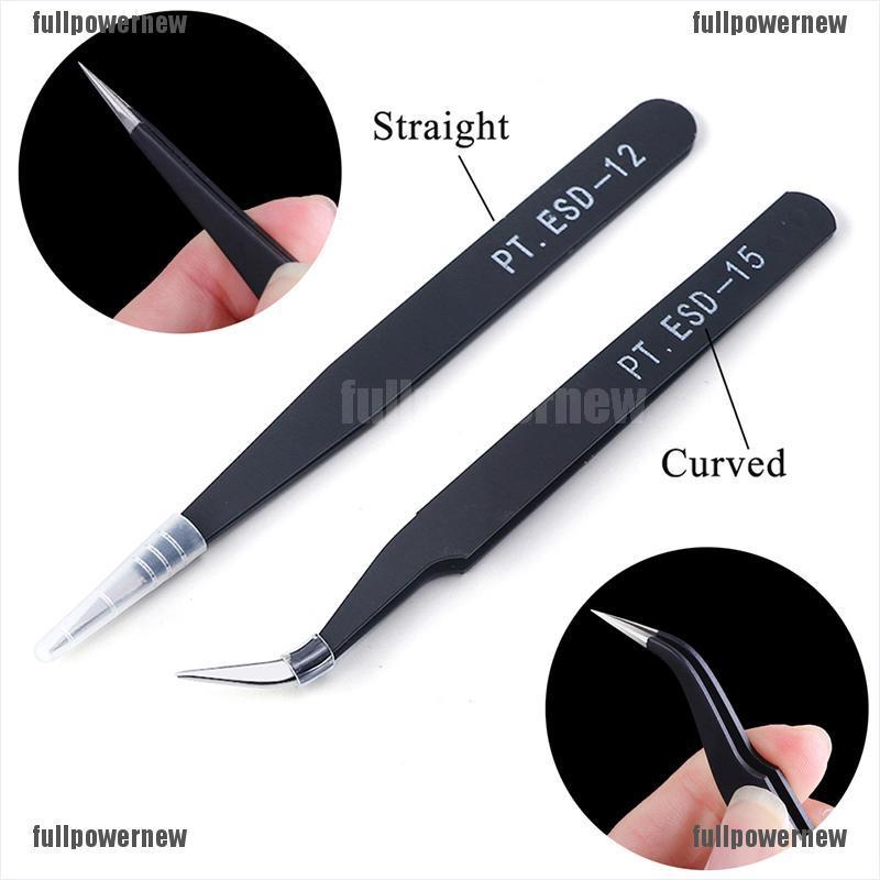 【 COD 】 esd-12 / 15 Pinset Anti Statis Bahan Stainless Steel