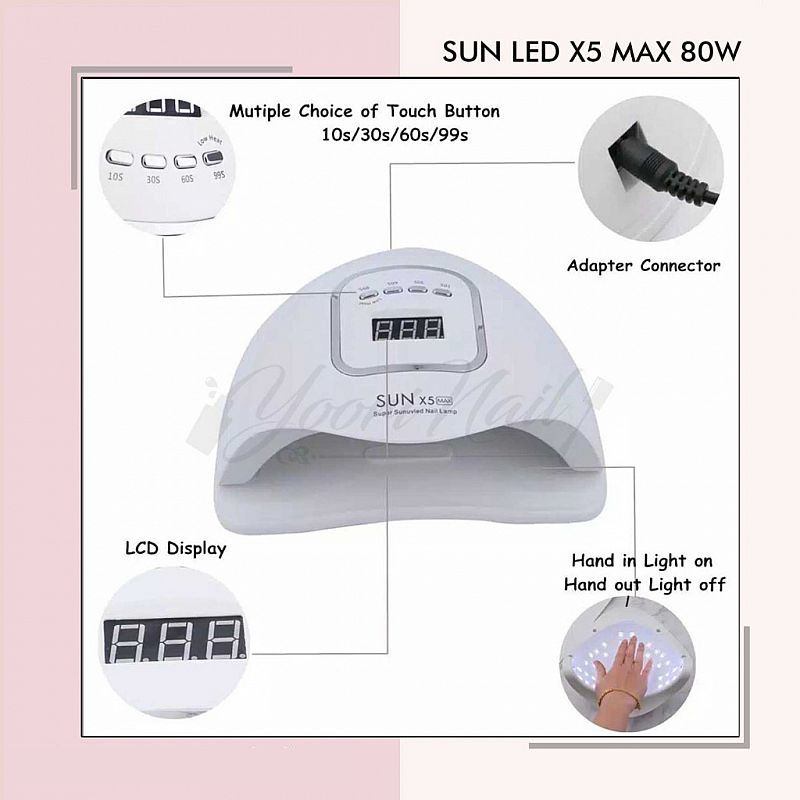 LED SUN X5 MAX 80W uv led nail dryer pengering kutek gel led lamp