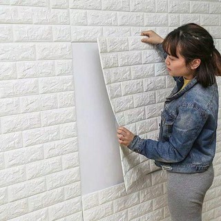 Wallpaper 3D Modern Foam Batu  Bata  Ukuran 70 x 75 cm Wall 