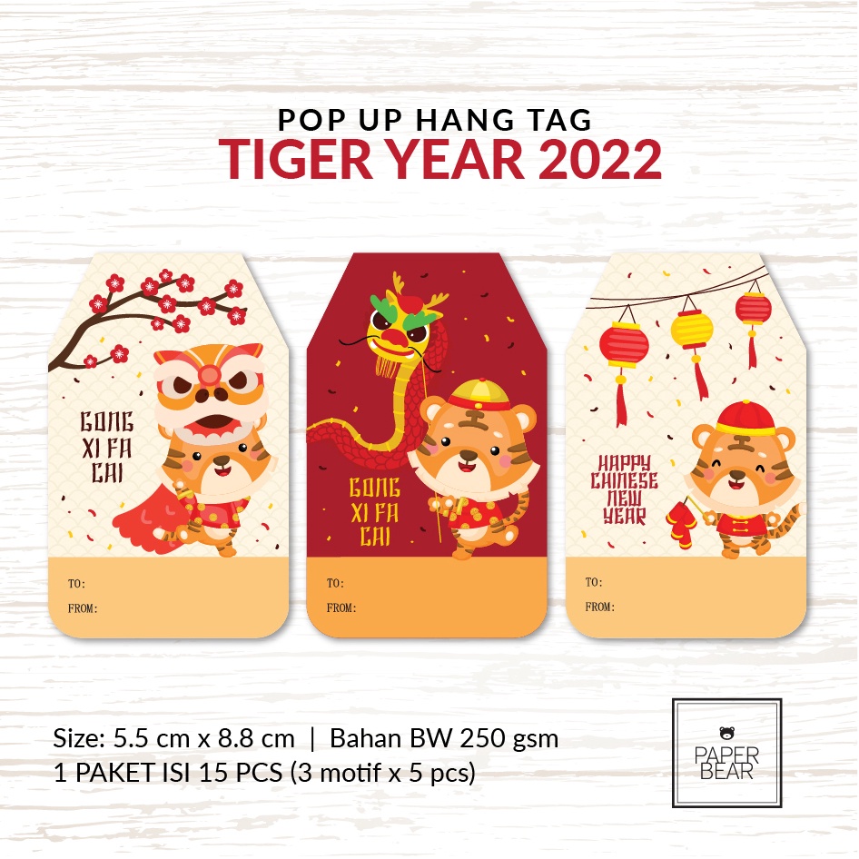 Jual Pop Up Hang Tag Imlek Tahun Macan Pop Up Hang Tag Chinese New Year Tiger Year