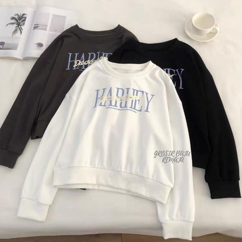 HARHE SWEATER - SWEATER OVERSIZE - SWEATER WANITA - SWEATER KOREA - SWEATER FLECEE - SWEATER JUMBO