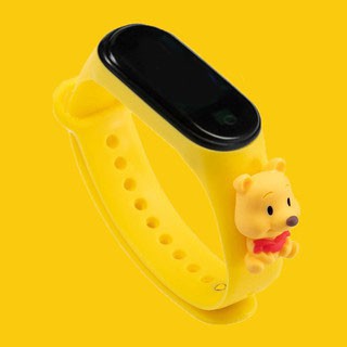 Jam Tangan Anak LED Digital display Elektronik Motif karakter kartun Lucu Murah-Pooh Kuning