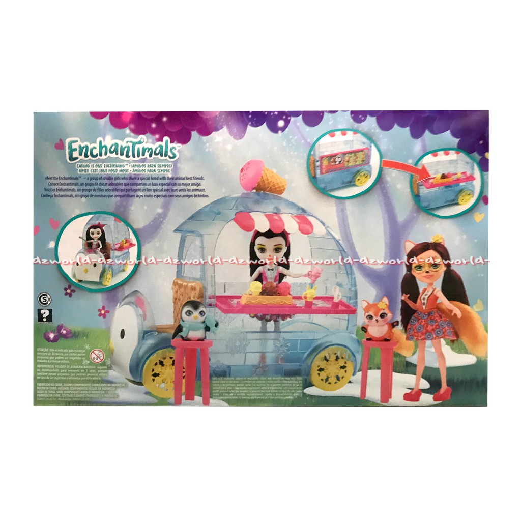 Enchantimals Wheel frozen camion de helados Mainan Boneka Kereta Enchantimal Set