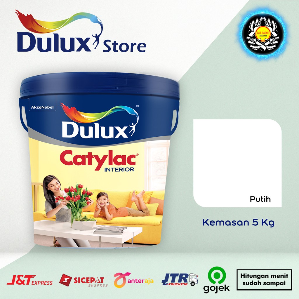 CAT AIR DINDING TEMBOK DULUX CATYLAC INTERIOR 1501 PUTIH WHITE 5KG 5 KG JOTUN JOTAPLAST MEDAN BINJAI
