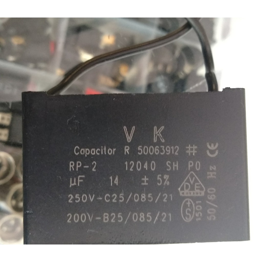 Kapasitor pompa air 14 uF capacitor kotak 14 mikro farad