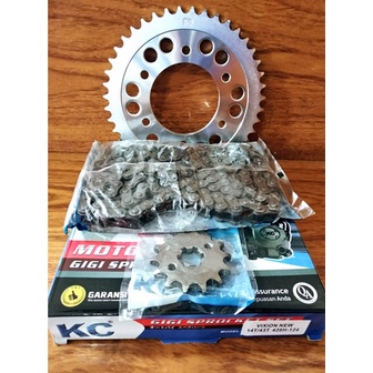 GEAR SET VIXION NEW GIR PAKET VIXION NEW GIRSET VIXION NEW GIR DEPAN BELAKANG RANTAI 428-124 43T-14T