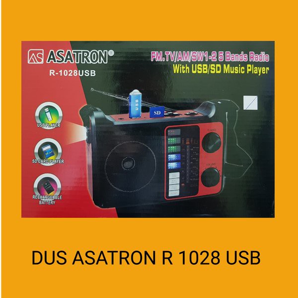 Radio Asatron R-1028 USB AM FM Portable Radio Model Klasik Berkualitas