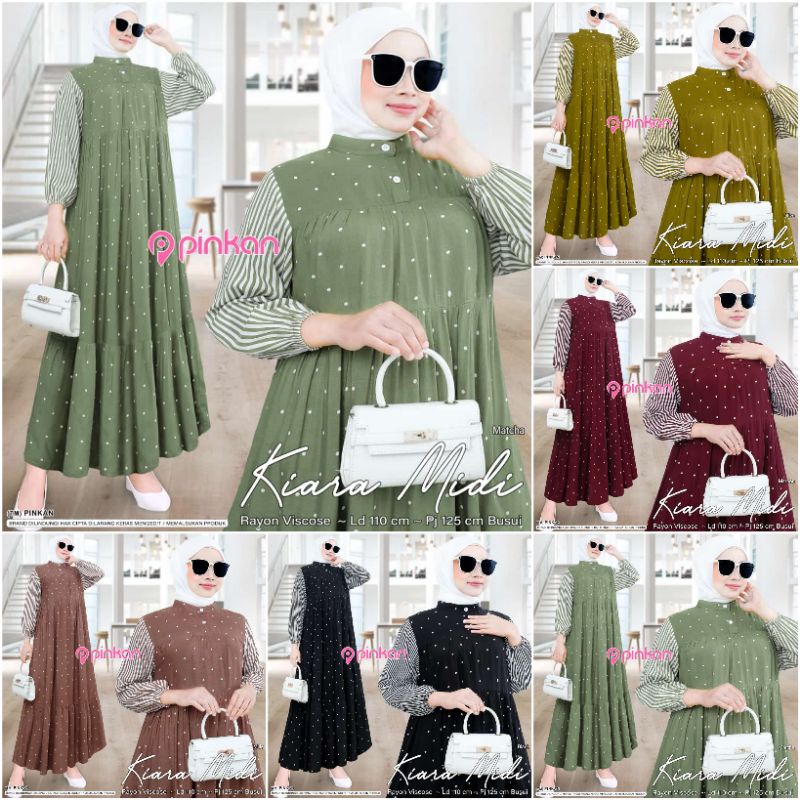 VENA • STELA • DERISA • KIARA MIDI DRESS ORIGINAL BY PINKAN DRESS / GAMIS RAYON MOTIF