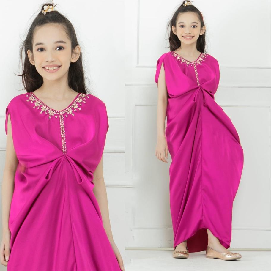 Terjamin  Dress muslim anak remaja / Kaftan TRIANA KID / Kaftan anak abg tanggung/ gamis lebaran ana