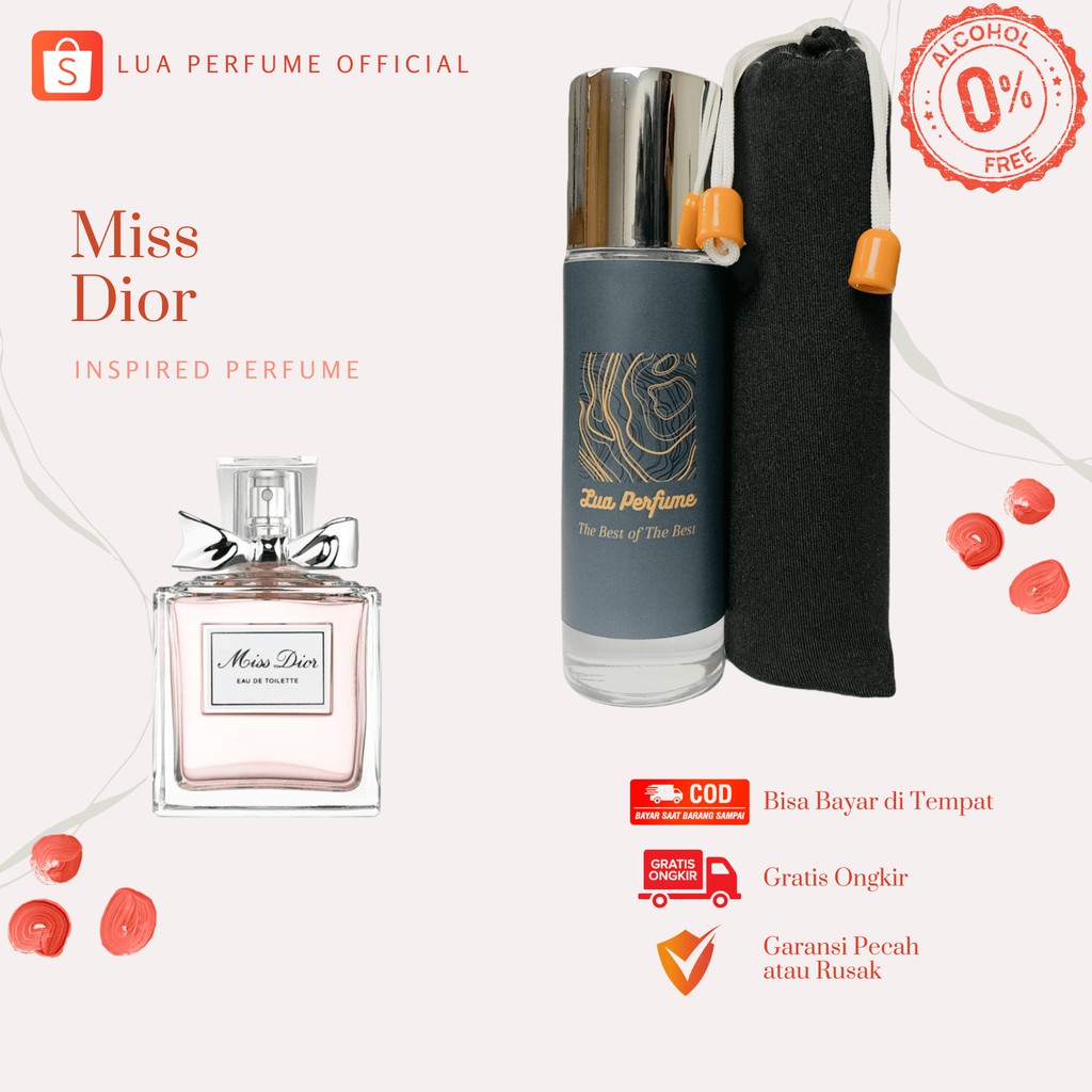 Parfum Wanita Original Miss Dior Non Alkohol Wangi Lembut Tahan Lama Seharian Inspired Parfume