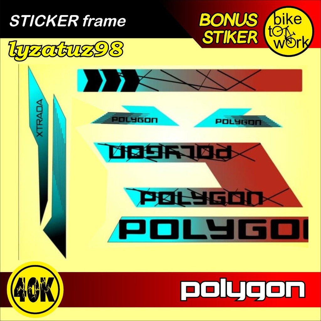 Decal stiker sepeda polygon EXTRADA 5.X5.