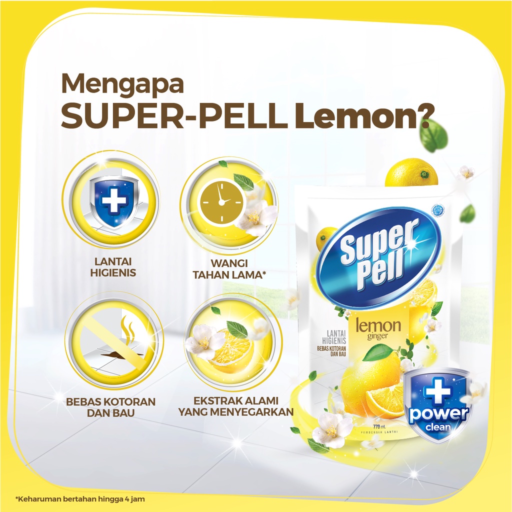 Superpell Lantai Lemon Ginger 770ml - Sabun Lantai