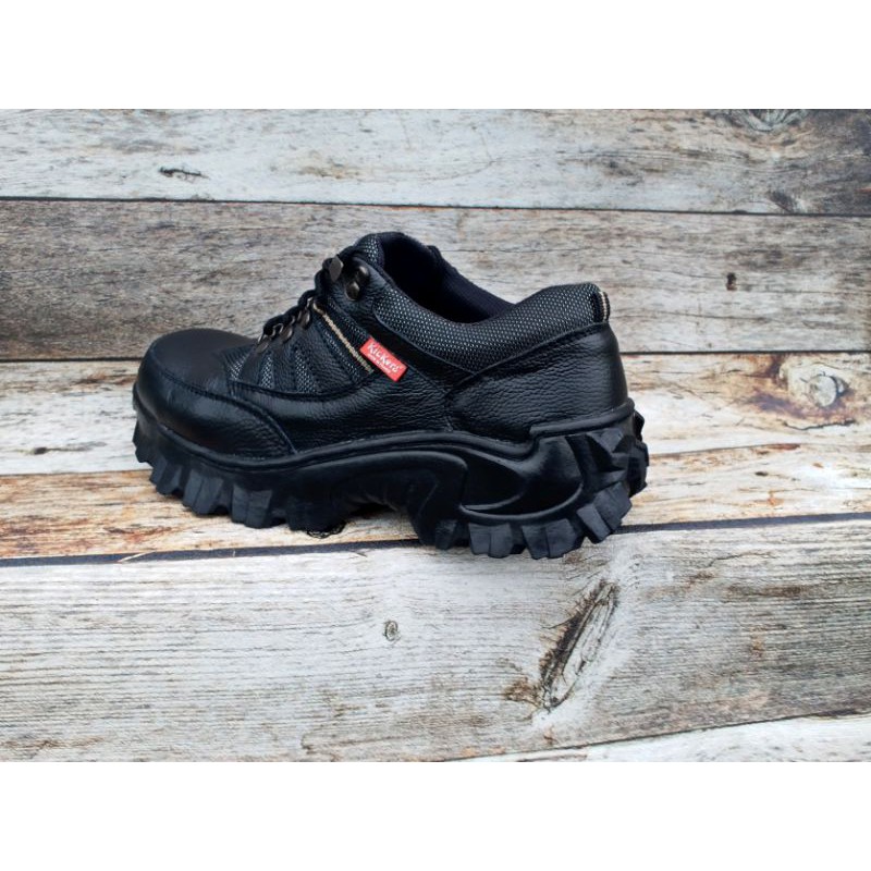 SEPATU SAFETY BOOTS PRIA SAFETY SHOES COWOK KULIT ASLI TOURING TRACKING UJUNG BESI