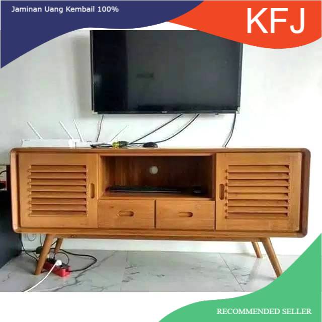 Meja bufet tv buffet bifet kayu jati meja tv retro minimalis furniture Jepara murah antik termurah