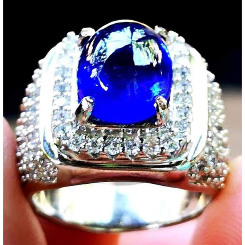 batu permata blue safir asli siap pakai