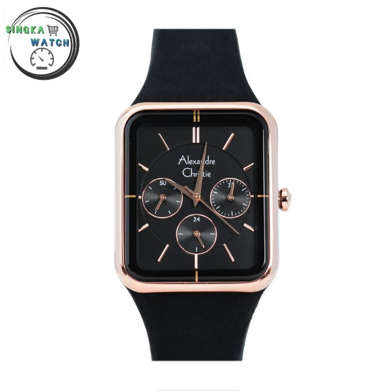 JAM TANGAN CEWEK ALEXANDRE CHRISTIE SERI 2744BF ORI / JAM TANGAN AC ORIGINAL WARNA HITAM ROSEGOLD