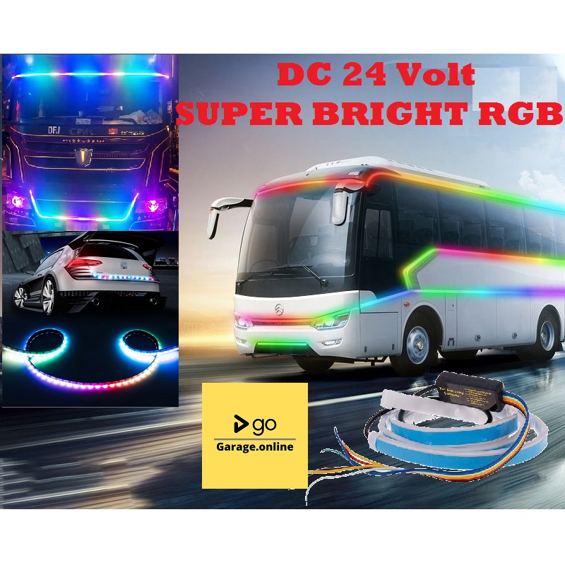 LAMPU LED BAGASI RGB 120CM ANTI AIR 24V TRUK DAN BUS 60 LED RGB STRIP MODUL RUNNING SEIN REM STOP GRADE A+