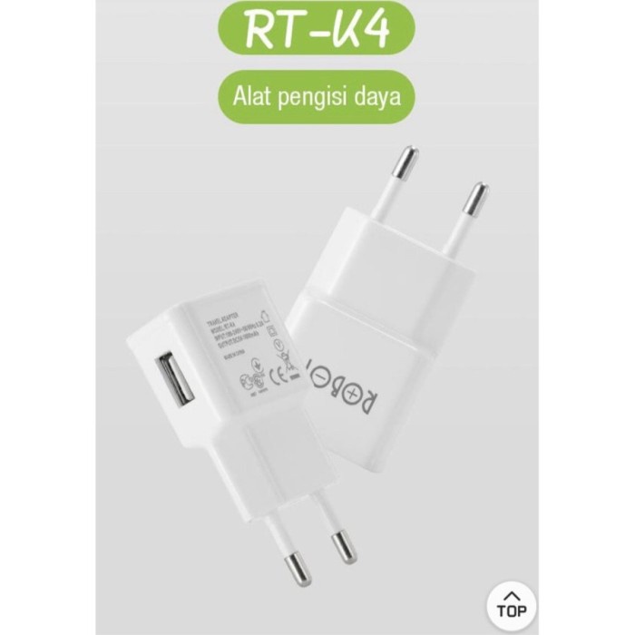 kepala charger 1A 5V robot rt k4 original 1 Lubang USB
