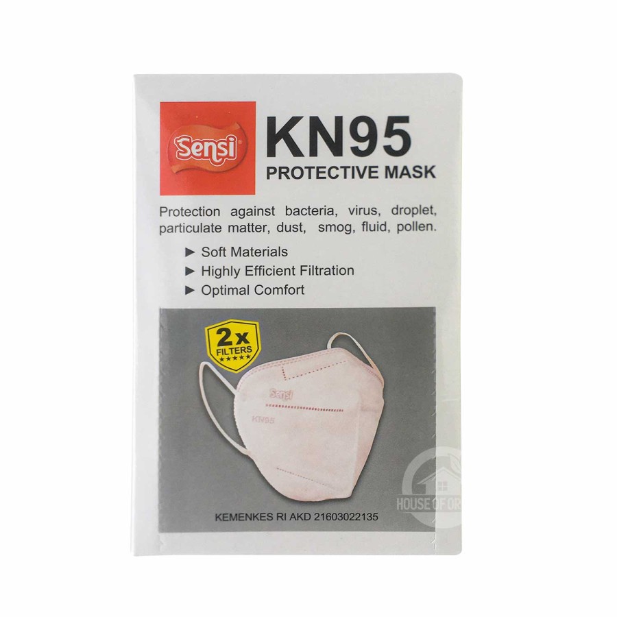 Masker Sensi KN95 Earloop Protective Mask 5Ply Double Filter - 1 BOX Isi 20 Pcs