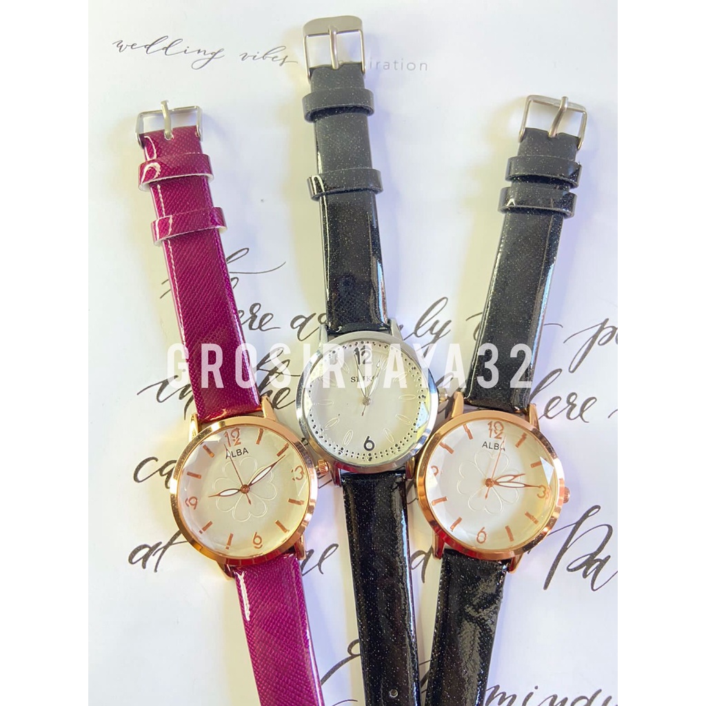 JAM TANGAN WANITA ALB SANDRINA STRAP KALEP SINTESIS PU ANALOG WATCH