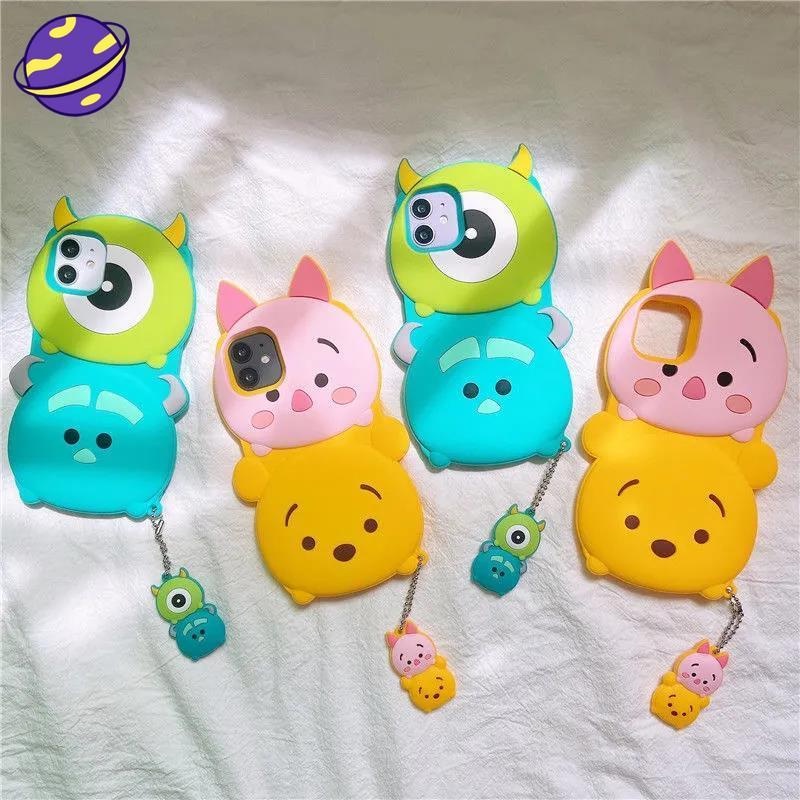 Cute Pooh Monster Casing Moblie Phone Case for IPhone 6 6s 7 8 Plus X Xs 11 12 Pro Max Se2020 Silicone Cover