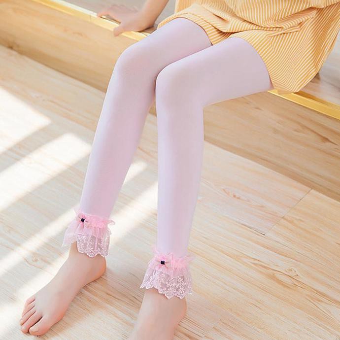 Iu Celana Panjang Legging Anak Perempuan Aksen Renda Gaya Riskaderiana12