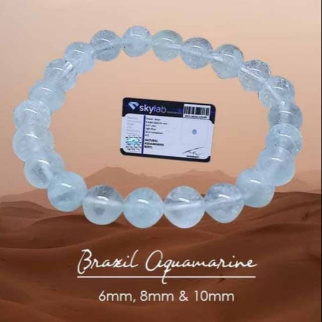 Gelang Kristal Aquamarine Origin Brazil