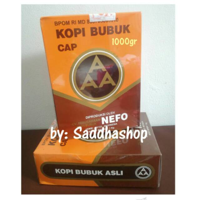 

Kopi Murni Bubuk Hitam Excelsa Nikmat Asli Cap AAA Nefo Jambi 1Kg.