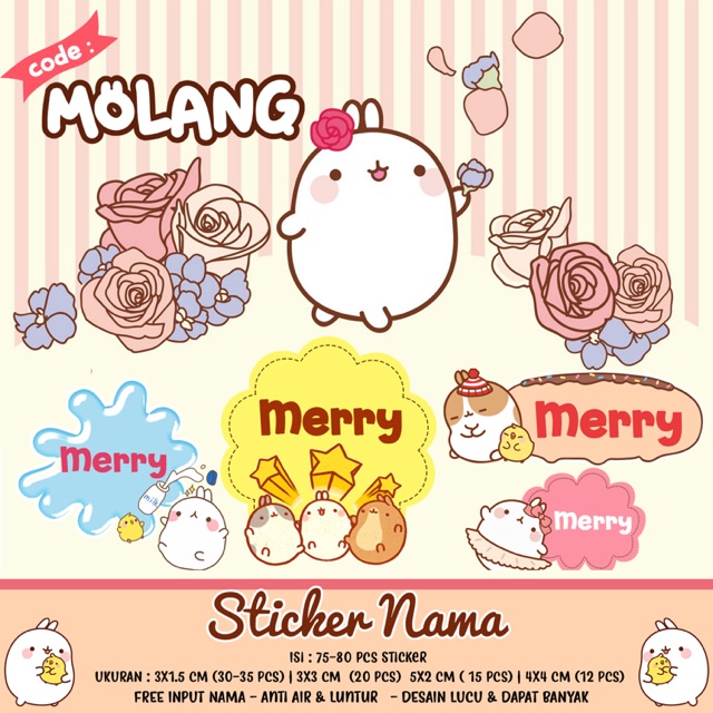 

STICKER NAMA CUSTOM isi 80pcs
