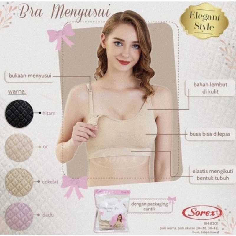 Sorex Nursing Bra 8201 - BH Menyusui Busa Sedang Tanpa Kawat Kait 3