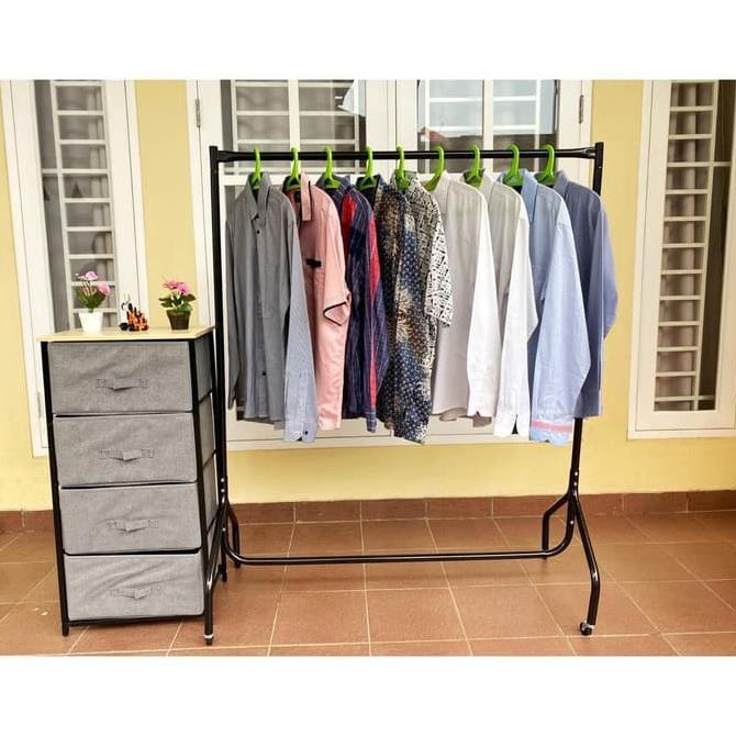 Gawang Gantungan Berdiri Baju Display Tiang Etalase Pakaian