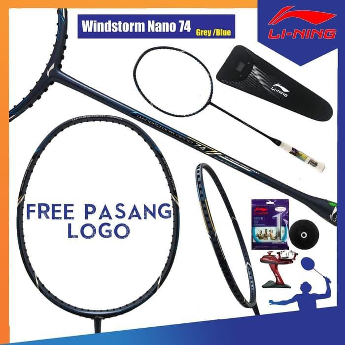 mantul habis badminton LINING WINDSTORM NANO 74 RAKET BADMINTON ORIGINAL - black silver