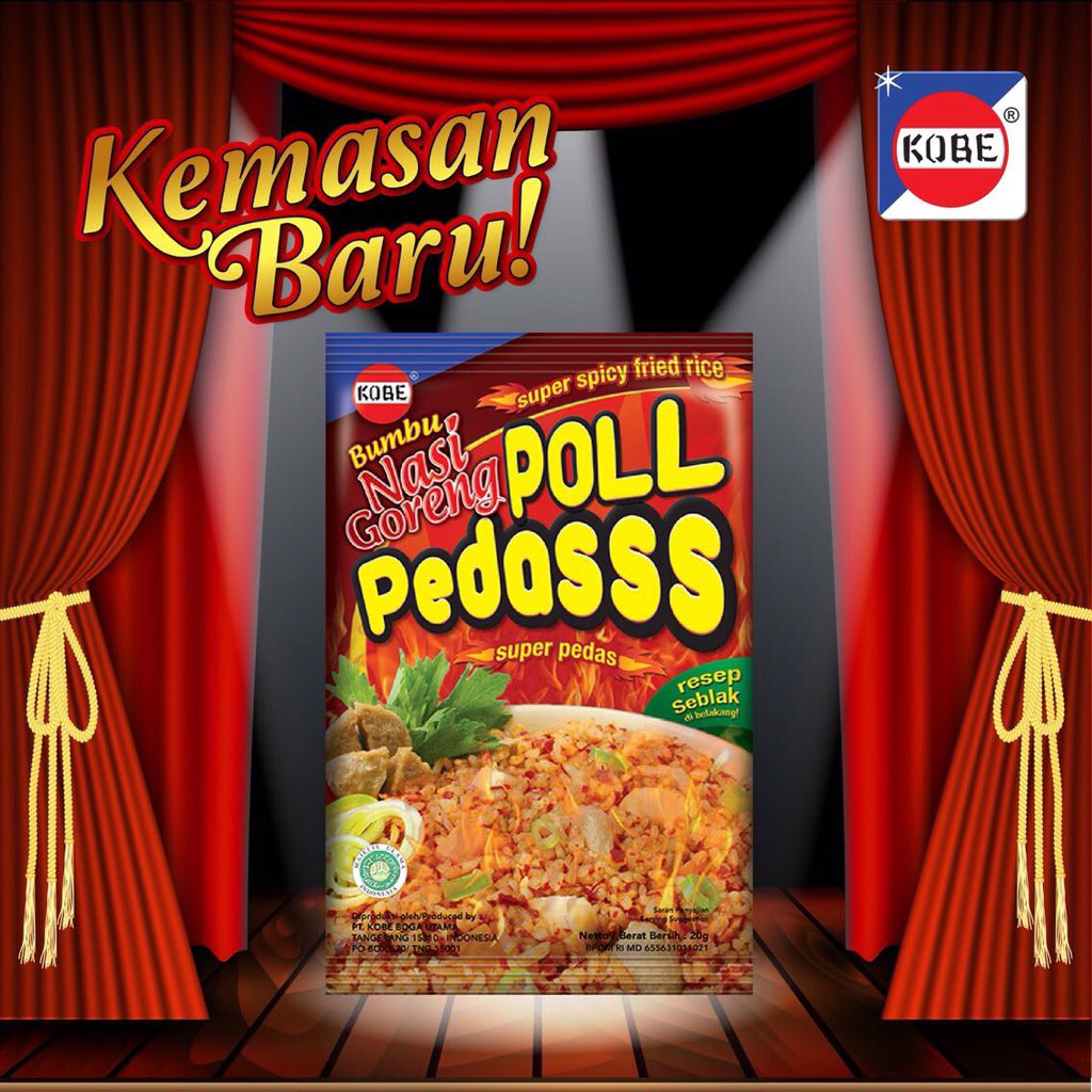 

Kobe Bumbu Nasi Goreng Poll Pedas 20 gr - Bumbu Instan Kobe Nasi Goreng