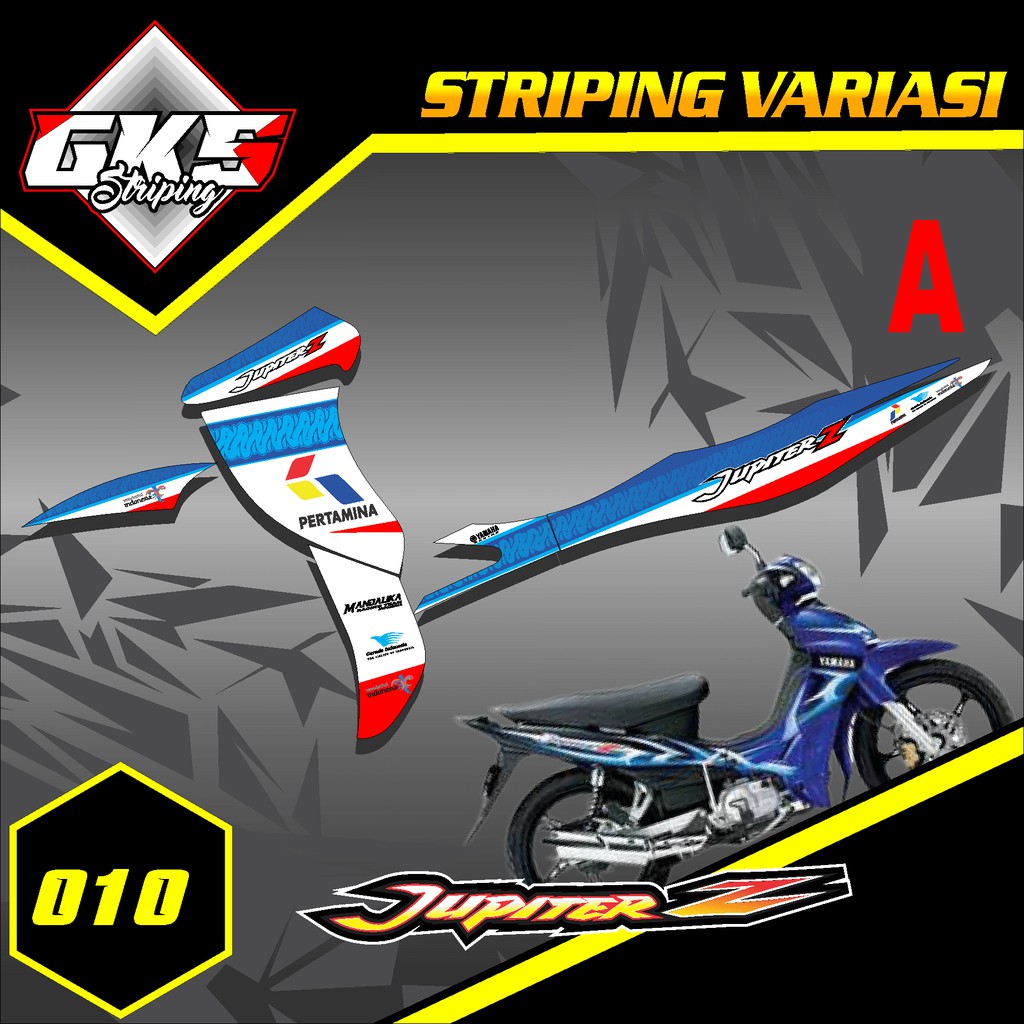 (COD) Sticker Striping Jupiter Z lama Burhan Biru-Stiker Variasi Motif MANDALIKA Populer GKS- 10