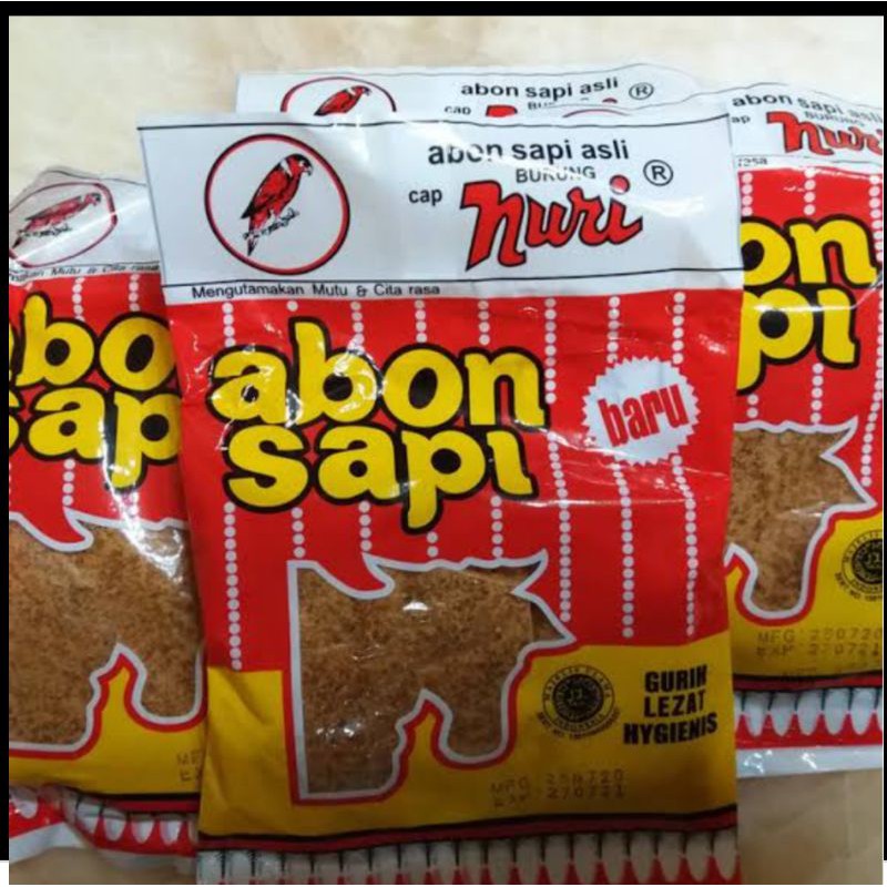 

abon sapi cap nuri 90gr (10 bungkus)