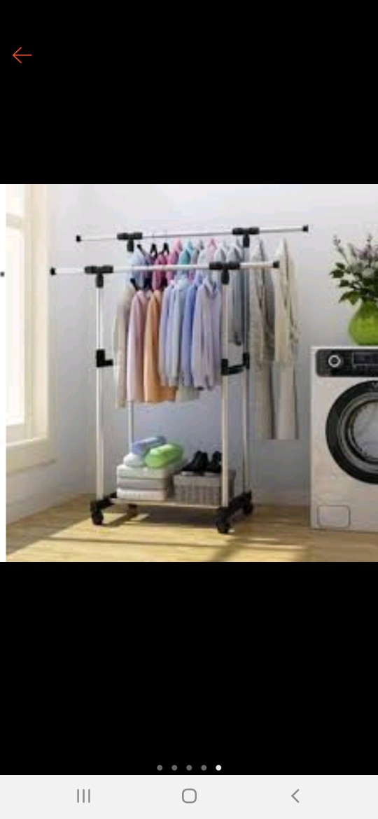 Gb026 Double Stand Hanger Gantungan Baju Berdiri Gantungan Pakaian Gantungan Jilbab Tempat Sepatu