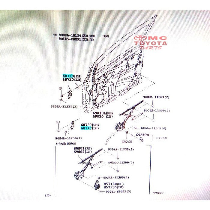 Engsel Pintu Hinge Assy Depan kanan Agya Ayla Avanza Rush Calya 68750-BZ010