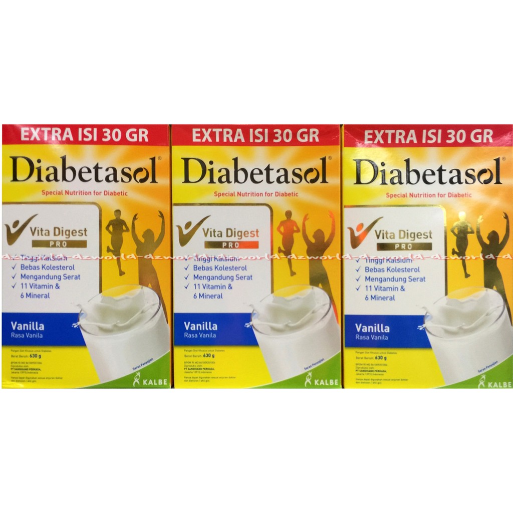 Diabetasol Vanila 630gr Nutrisi Untuk Diabetes Susu Dia Betasol Vanilla Susu Untuk Kalsium Tulang Untuk Penderita Diabet 630 gram Vita DIgest Coklat Rendah Gula