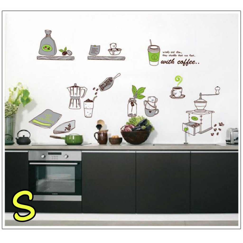 Reliza Wall Sticker Kitchen Motif Lampu Taman Quotes Dapur Stiker LDR35