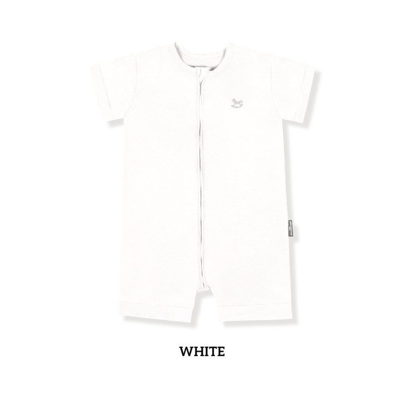 Agigu Wear - Zippy Playsuit by Little Palmerhaus 6M - 3Y, Jumsuit Bayi, Baju bayi, Jumper Baby-White