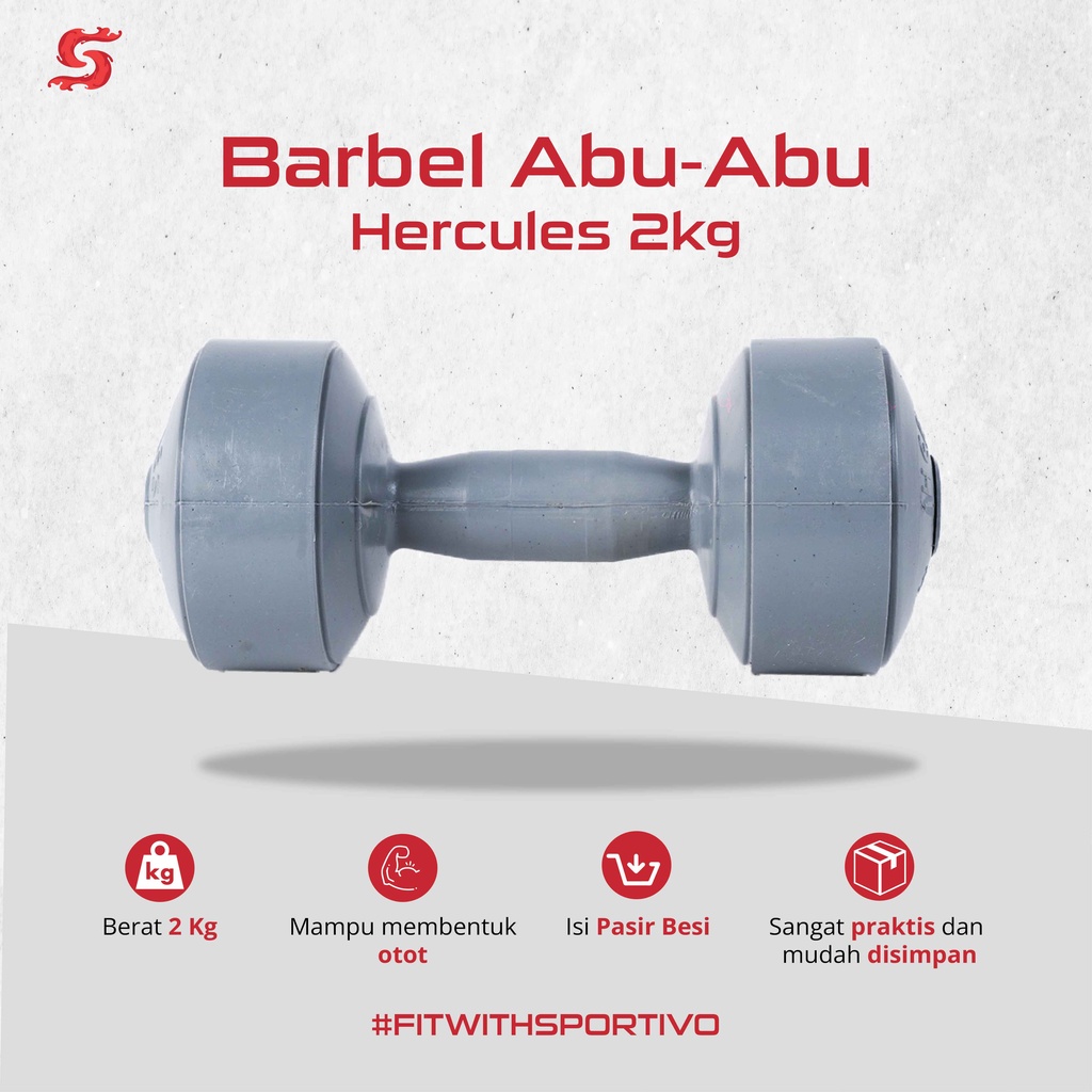 Hercules Dumbbell Plastik 2KG Dumble/Barbel Plastik/Dumbel