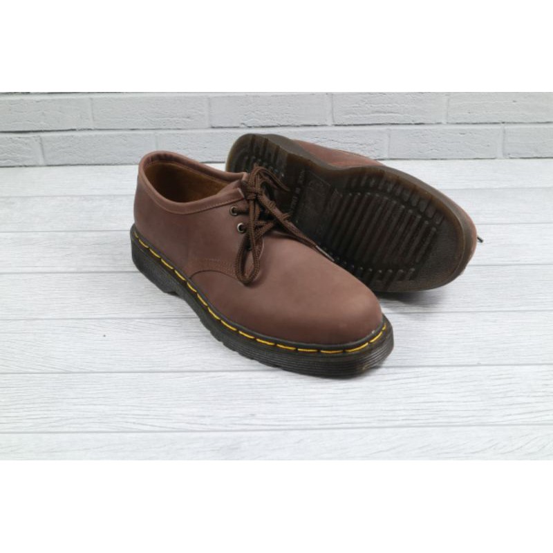 Sepatu kulit asli Flavio Boston model dokmart low pendek kulit Crazy horse