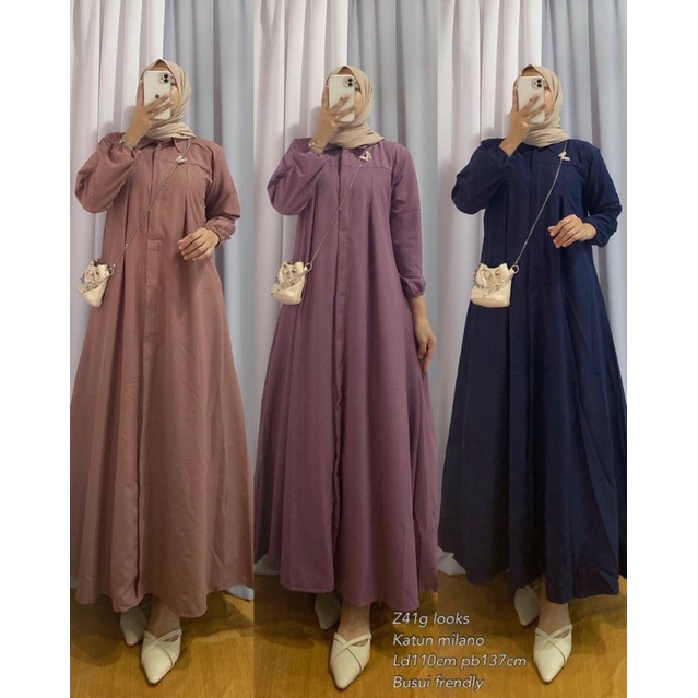 Gamis Looks Katun Milano